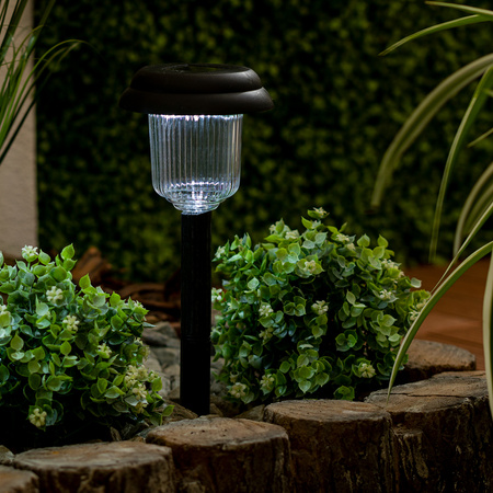 LED SOLAR zahradní lampa. černá. zapuštěná. 6000K. Studená bílá. 41cm