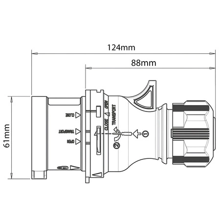 Přenosná napájecí zástrčka 16A 400V 5P IP44 Hermetická