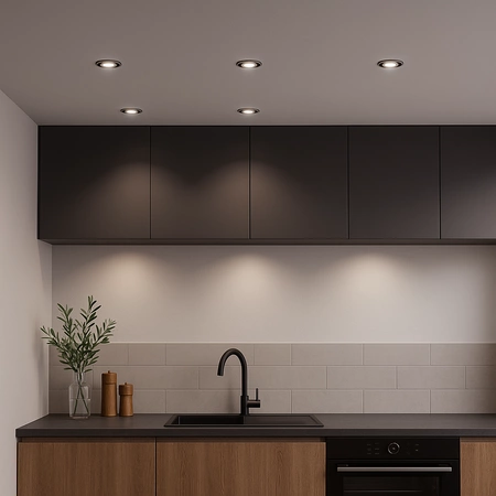 Skleněné Halogenová Podhledové svítidlo GU10, MR16 Stálá Kulatá Černá ARIEL LUMILED