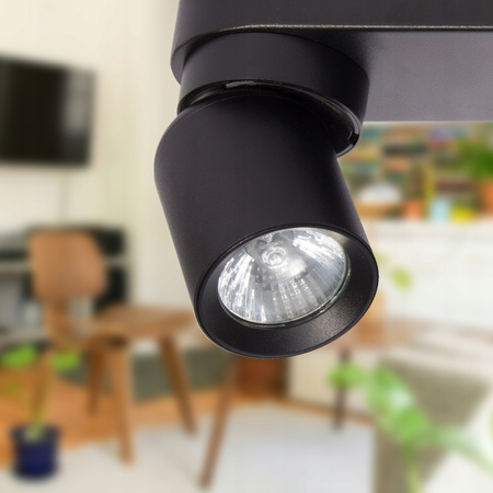 TIMO Stropní nástěnná lampa Nástěnná lampa Reflektor Pohyblivé halogenové svítidlo 2xGU10 Black LVT