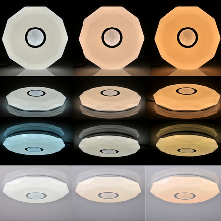 Plafond LED stropní svítidlo DIAMOND 24W 2040lm 39cm GOLDLUX (Polux) + dálkové ovládání 3000K-6500K