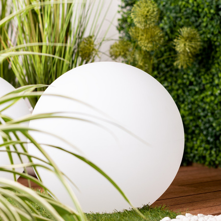 Zahradní koule SOLÁRNÍ LAMPA na zahradu POZEMNÍ LED RGB 30cm + dálkový ovladač