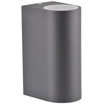 Venkovní nástěnné svítidlo shora dolů s LED 2x GU10 BOSTON GOLDLUX (Polux) ALUMINIUM GRAY oválné