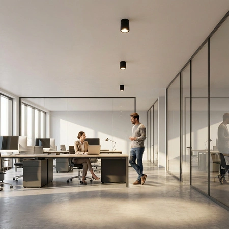 Povrchové svítidlo E27, TUBA SPOT Stálá Kulatá Černá APUS 10 LUMILED