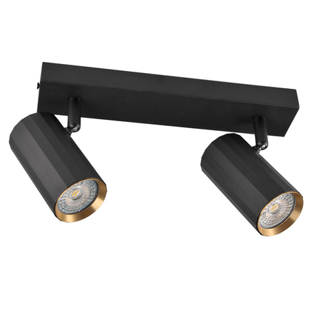 Nástěnné a stropní bodové svítidlo 2x GU10 Black Gold NICEA Sanico Goldlux