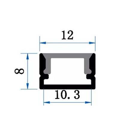 Povrchový Eloxovaný Hliníkový Profil pro LED KM33, Stříbrný 2m + Průhledná Krytka + Záslepky LUMILED