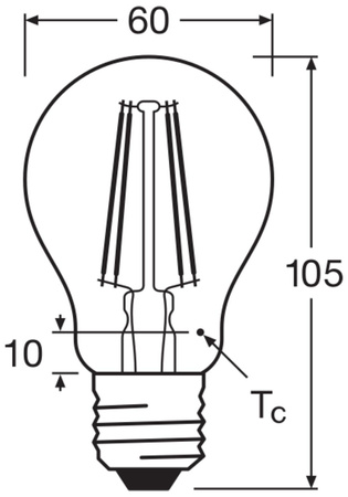 LED žárovka E27 A60 7W = 60W 806lm 2700K Teplá bílá 320° OSRAM Filament