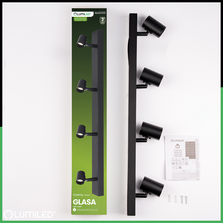 Stropní svítidlo SPOT TUBA Reflektor Halogenové svítidlo 4x E27 GLASA LUMILED