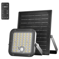 Venkovní solární LED reflektor 10W 1500lm 4000lm neutrální 120° se senzorem pohybu a soumraku IP65 černý MHCS Kobi