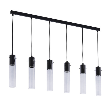 LOOK GRAPHITE Kovové+skleněné závěsné svítidlo Black Graphite Minimalist 6xGU10 3150 TK Lighting