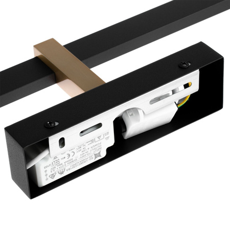 VENUS Zrcadlová lampa LED koupelnová nástěnná lampa 18W 1100lm černá a zlatá 90cm