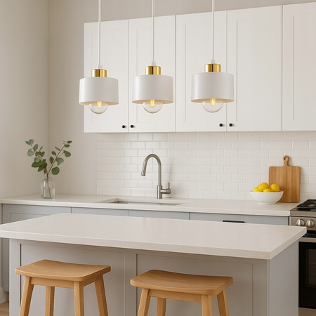 Masterled Stropní svítidlo 3x E27 Bílé zlato Elza Závěsné svítidlo