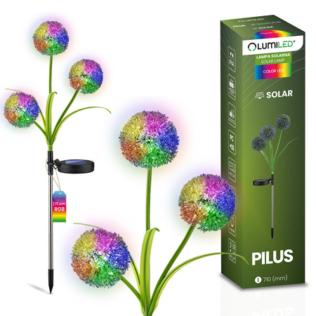 Solární zahradní lampa LED PILUS RGB Driven Dekorativní květina česnek LUMILED
