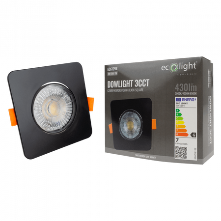 Vestavné LED svítidlo pro zapuštěnou montáž 3W / 5W / 7W CCT Black Square DOWNLIGHT Ecolight