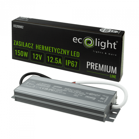 LED napájecí zdroj IP67 150W 12V Premium Ecolight