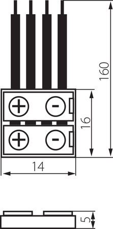 20x Konektor pro jednostrannou pásku s LED RGB kabelem 4PIN 1,4cm 12V KONEKTOR Kanlux