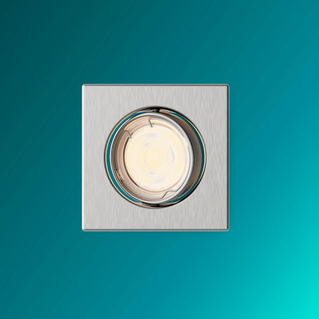 LED GU10 zapuštěná pod omítku hliníková čtvercová niklová Peridot Philips