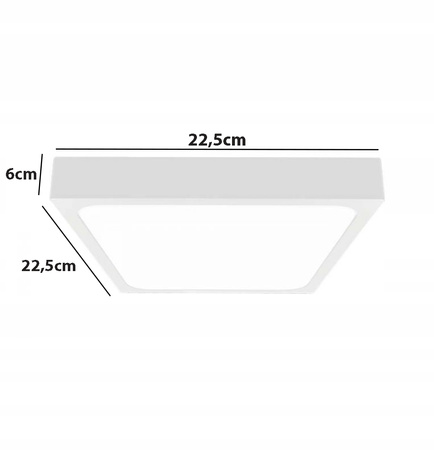 Stropní LED koupelnové panelové svítidlo 18W 1800lm 4000K IP44 23cm čtvercové bílé