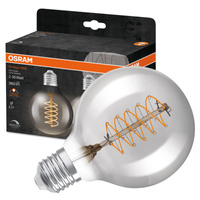 2x LED dekorativní žárovka G80 Sphere E27 7,8W = 30W 360lm 1800K Warm 320° Smoke Filament Dimmable Vintage 1906 Osram