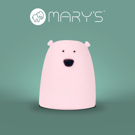 Dětské noční světlo LED 3000K Warm + Multicolour RGB na baterie Pink MARY'S SMALL TEDdy Bear