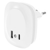 Noční světlo LED s konektorem USB-A USB-C do zásuvky 12,5 W 9 lm 3000K teplé se soumrakovým senzorem bílé Lunetta Ledvance