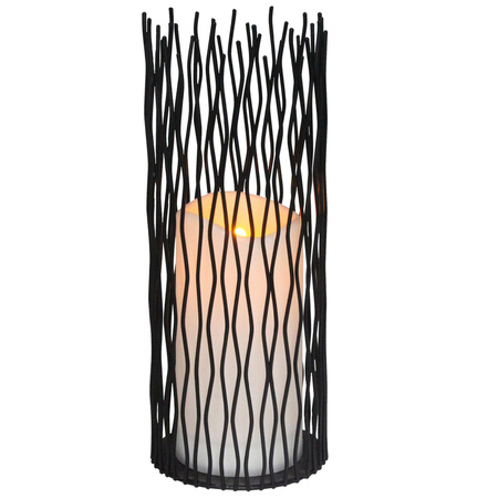 LED zahradní lampa na baterie LED LARTERN NYBORG 35cm IP44 2xAA černý kov GOLDLUX (Polux)