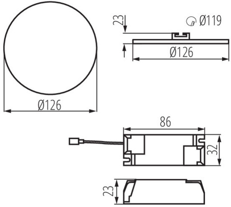 LED svítidlo pod omítku 10W 940lm 4000K Neutrální 120° kulatá bílá AREL Kanlux