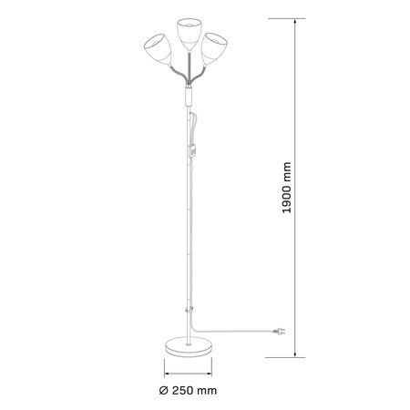 Stojací lampa Svítidlo 3x E27 Black Tulip Sanico Goldlux