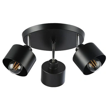 Nástěnná zásuvka pro povrchovou montáž Pohyblivé svítidlo E27 kulaté černé Elza Masterled