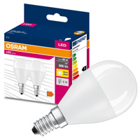 2x LED žárovka E14 P45 7W = 60W 806lm 2700K Teplá bílá 200° HODNOTA OSRAM