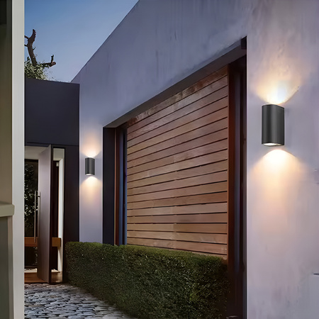 Zahradní nástěnná lampa 2x GU10, Černá ALLIUM LUMILED