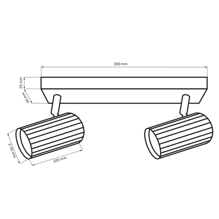 Nástěnné a stropní bodové svítidlo 2x GU10 Black Gold NICEA Sanico Goldlux