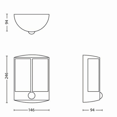 Zahradní lampa LED nástěnná lampa STOCK IR myGarden 6W 2700K IP44 s pohybovým a soumrakovým senzorem antracit PHILIPS