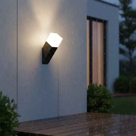 LED zahradní nástěnné svítidlo E27 NEW YORK šikmé 25cm grafit - GOLDLUX (Polux)