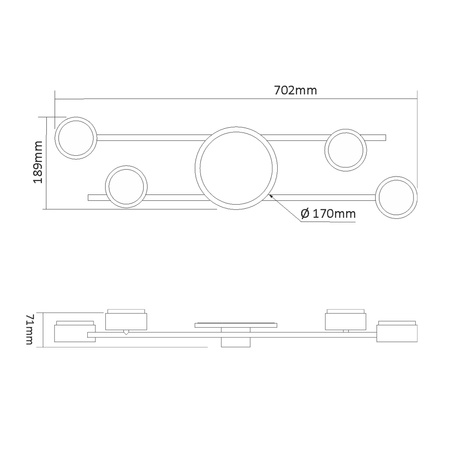Stropní svítidlo 4x GX53 9W 830lm 2700K teplá černá Povrchová montáž Videx