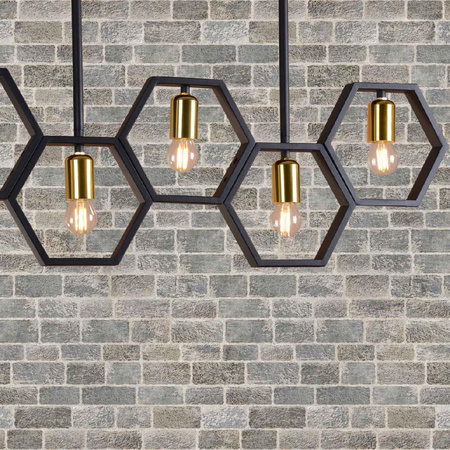 Dekorativní závěsné stropní svítidlo 5x E27 Black Gold Honey Sanico Goldlux