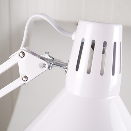 Stolní lampa E27 bílá Pracovník Sanico Goldlux