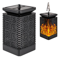 Zahradní lucerna LED Solar Decorative Flame Square 17cm