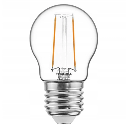 LED žárovka E27 G45 2,5W = 25W 250lm 2700K teplá bílá Filament TOSHIBA