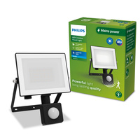 Reflektor LED 20W 2050lm 5000K IP65 se senzorem pohybu a soumraku Black Lois Philips
