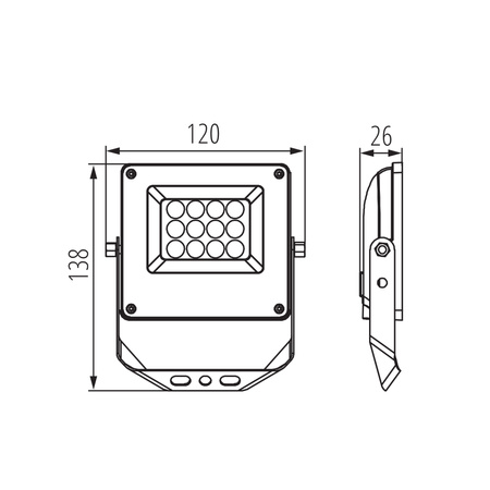 LED reflektor 10W 1080lm CCT 90° IP65 šedý ACETE Kanlux