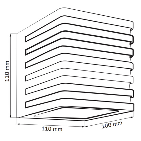 Venkovní nástěnné fasádní svítidlo LED 4000K Square Black