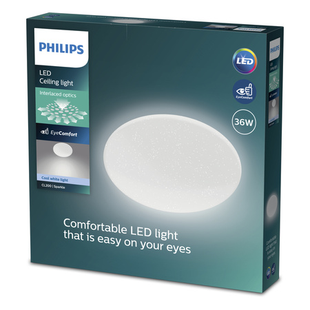 Stropní svítidlo LED Plafond 36W 3800lm 4000K Neutral Star Effect Moire CL200 Philips