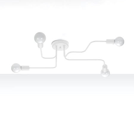 Stropní svítidlo HECTOR 4xE27 Lustr bílý Industrial SOLLUX