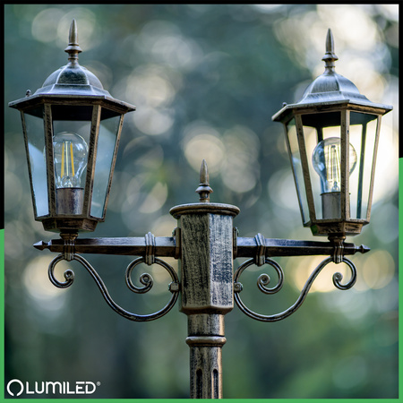 Venkovní zahradní lampa E27, LED sloupek lucerna 200cm BELLIS LUMILED