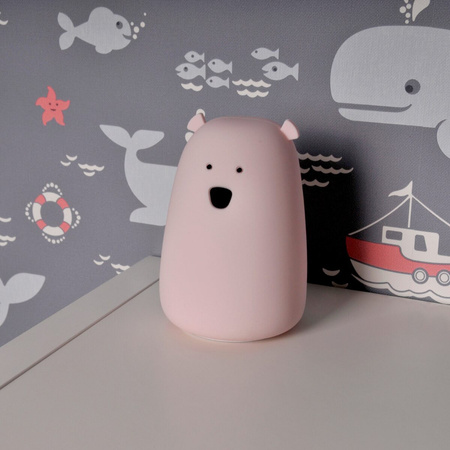 LED RGB dekorativní noční světlo s dobíjecí baterií Růžový medvěd GOLDLUX (Polux) 16cm