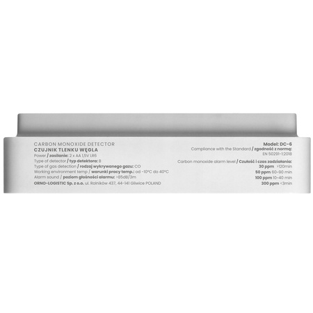 Detektor oxidu uhelnatého s teploměrem a senzorem vlhkosti na baterie