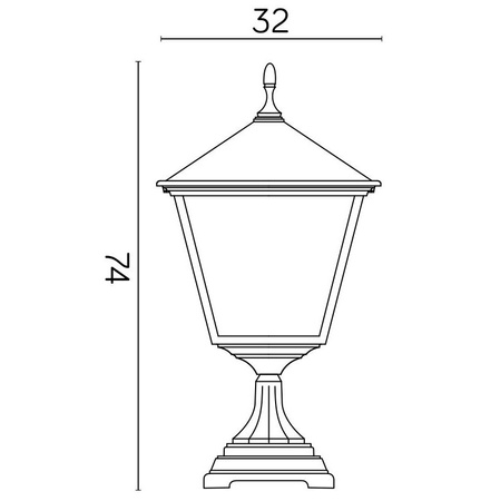 Venkovní stojací zahradní lampa POST Retro Square K 4011/1/BD KW E27 74cm Su-Ma