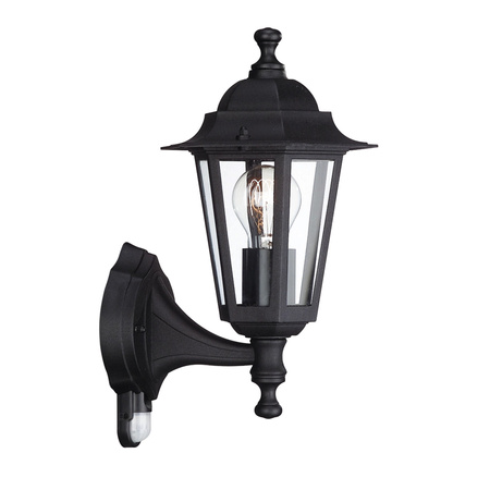 Zahradní lampa LED nástěnná lampa PEKING myGarden E27 IP44 nahoru Lucerna s čidlem soumraku Černá PHILIPS