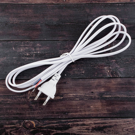 Připojovací kabel se zástrčkou 2m, 2x0.5 Bílá LUMILED